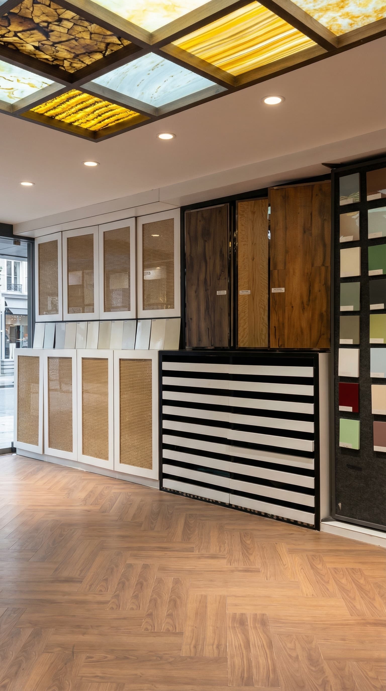 World of Wood showroom interior — material samples