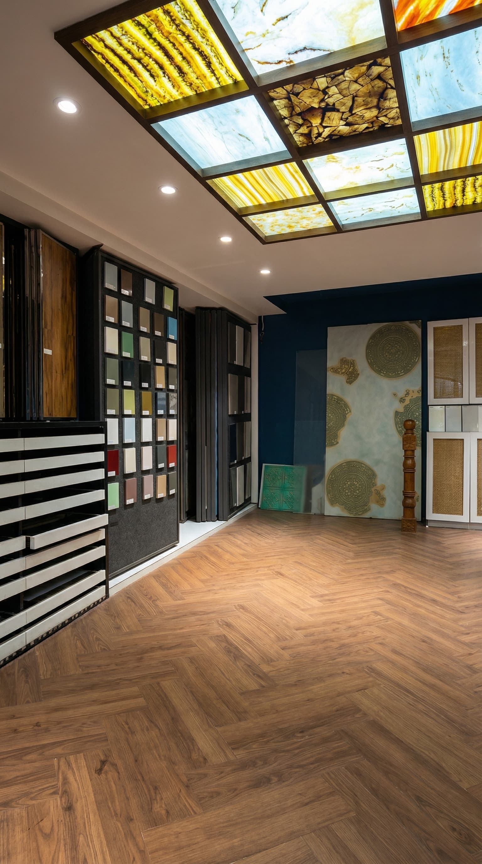 World of Wood showroom — product displays